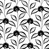 Vector Seamless Monochrome Floral Pattern N120