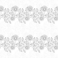 Vector Seamless Monochrome Floral Pattern N125