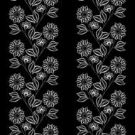Vector Seamless Monochrome Floral Pattern N126
