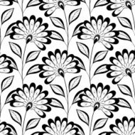 Vector Seamless Monochrome Floral Pattern N130