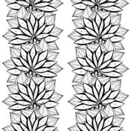 Vector Seamless Monochrome Floral Pattern N133