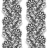 Vector Seamless Monochrome Floral Pattern N138