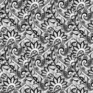 Vector Seamless Monochrome Floral Pattern N139