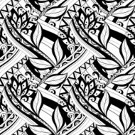 Vector Seamless Monochrome Floral Pattern N140