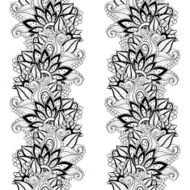 Vector Seamless Monochrome Floral Pattern N146