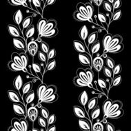 Vector Seamless Monochrome Floral Pattern N149