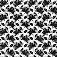 Vector Seamless Monochrome Floral Pattern N151
