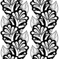 Vector Seamless Monochrome Floral Pattern N153