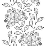 Vector Seamless Monochrome Floral Pattern N155