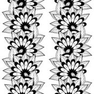 Vector Seamless Monochrome Floral Pattern N158