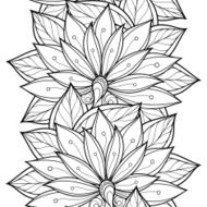 Vector Seamless Monochrome Floral Pattern N159