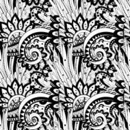 Vector Seamless Monochrome Floral Pattern N160