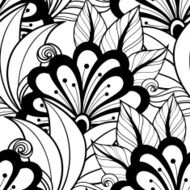Vector Seamless Monochrome Floral Pattern N165