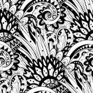 Vector Seamless Monochrome Floral Pattern N169
