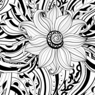 Vector Seamless Monochrome Floral Pattern N171