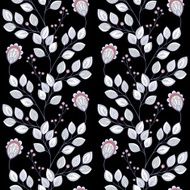 Vector Seamless Monochrome Floral Pattern N172