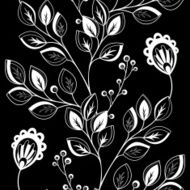 Vector Seamless Monochrome Floral Pattern N173