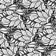 Vector Seamless Monochrome Floral Pattern N182