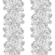 Vector Seamless Monochrome Floral Pattern N183