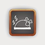 Roast chicken doodle drawing N3