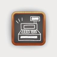 Cash register doodle drawing N2