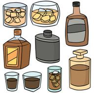 vector set of whiskey