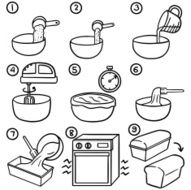 vector set of making bread