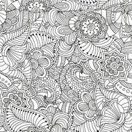 Seamless floral doodle background pattern in vector N2