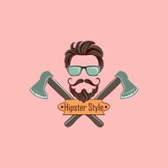 Vector Hipster style logo N4