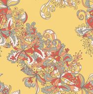 Abstract hand-drawn wave floral pattern N5