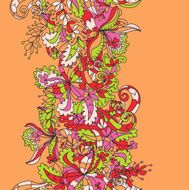 Abstract hand-drawn wave floral pattern N10