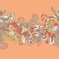 Abstract hand-drawn wave floral pattern N13
