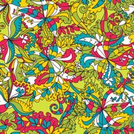 Abstract hand-drawn wave floral pattern N15