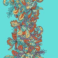 Abstract hand-drawn wave floral pattern N20