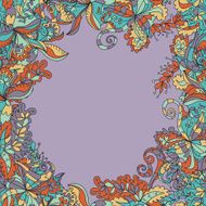 Abstract hand-drawn wave floral pattern N22