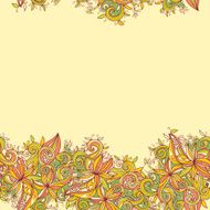 Abstract hand-drawn wave floral pattern N37