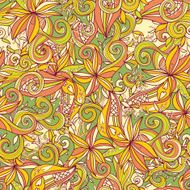 Abstract hand-drawn wave floral pattern N41