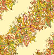 Abstract hand-drawn wave floral pattern N43