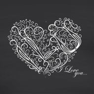 Love you Blackboard background Vector illustration