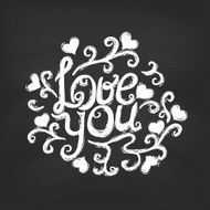 Love you Blackboard background Vector illustration N2