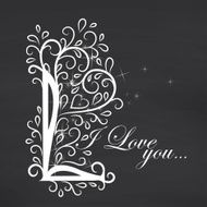 Love you Blackboard background Vector illustration N4
