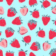 Seamless pattern with strawberries