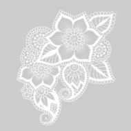 Hand-Drawn Abstract Henna Mehndi Flower Ornament N3