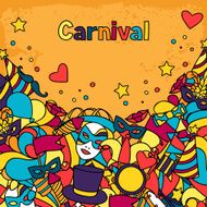 Carnival show background with doodle icons and objects N10