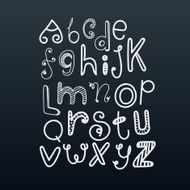 Abstract hand-drawn doodle alphabet
