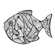 Stylized vector fish zentangle