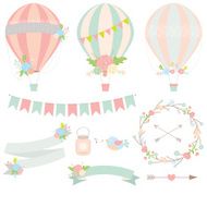 Vintage floral hot air balloon
