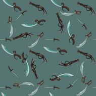 doodle weapons pattern pistol cutlass sword