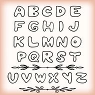 Doodle vector ABC letters Hand drawn font for your design