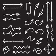 Vector black set of 26 hand drawn arrows N3